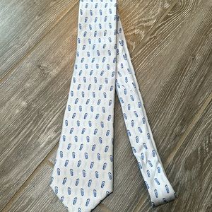 Men’s brooks brothers light blue flip flop printed silk tie